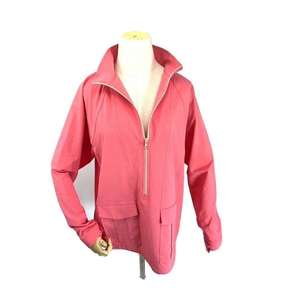 Belyn Key Golf Windbreaker Jacket 1/4 Zip Pockets Dressy Coral Size Medium
